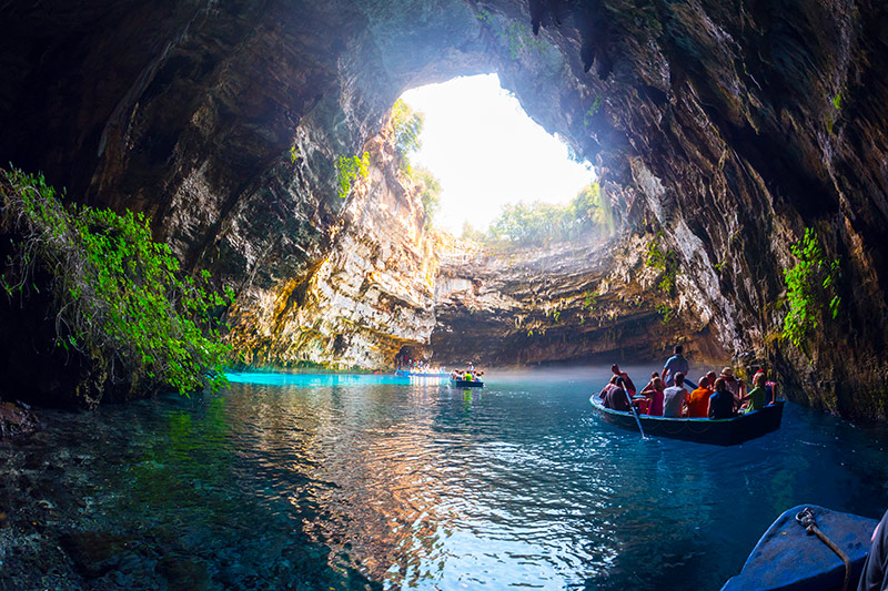 Melissani Lakes in Kefalonia, Greece